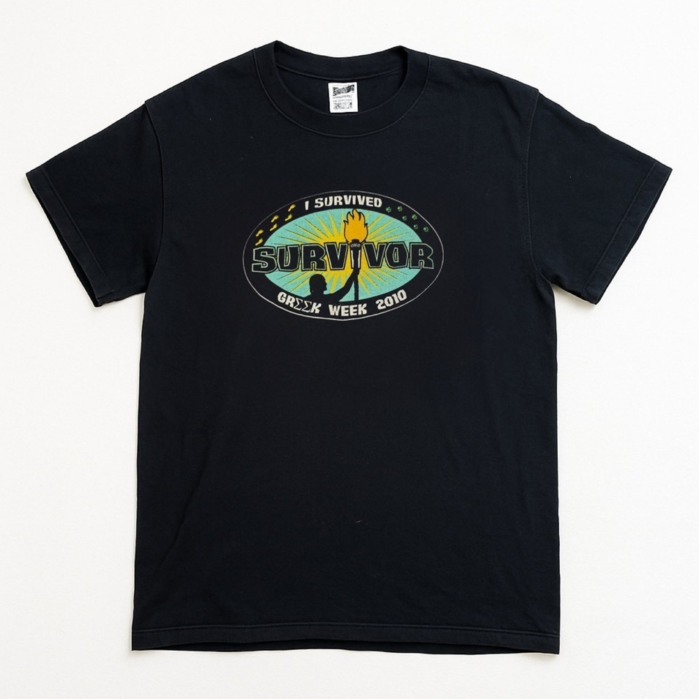 I Survived Greek Week 2010 Black T-Shirt